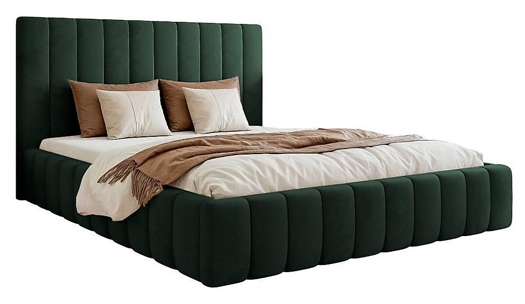 NADUVI Collection | Bettgestell Flores Samt 160x200 mit Staufach günstig online kaufen