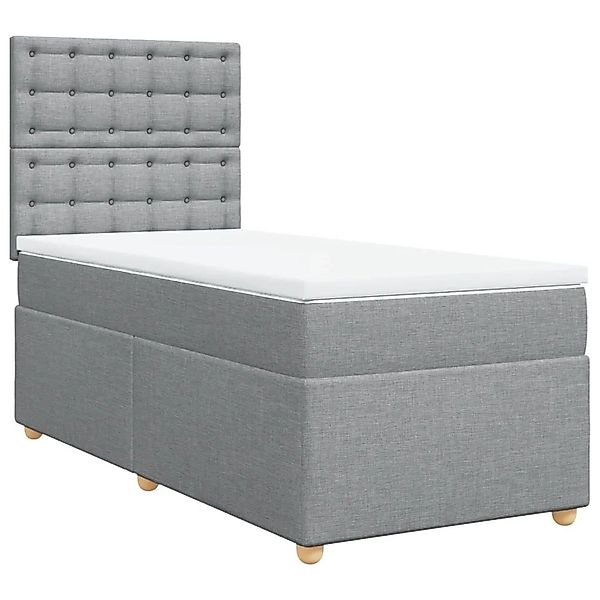vidaXL Boxspringbett mit Matratze Hellgrau 90x190 cm Stoff 3293449 günstig online kaufen