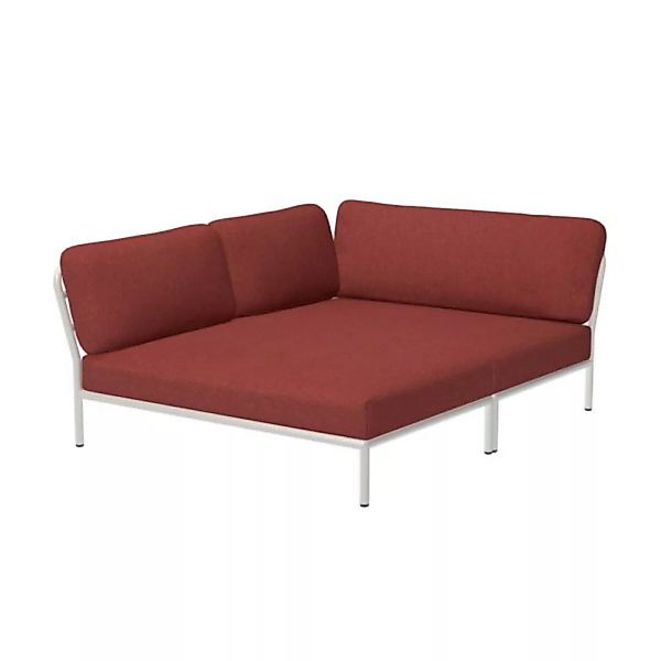 LEVEL Outdoor Eck-Sofa Lounge-Modul 5 Scharlachrot Weiß Links günstig online kaufen