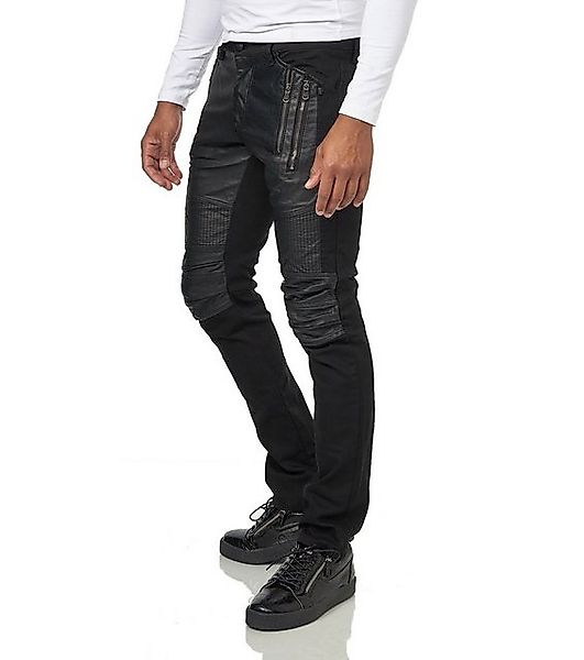 KINGZ Bequeme Jeans mit Kunstleder-Applikationen günstig online kaufen