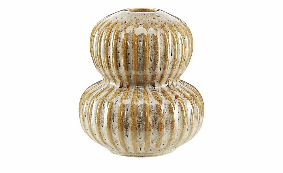 HOME STORY Kerzenhalter   ¦ braun ¦ Steingut ¦ Maße (cm): H: 11,2  Ø: 10 Ac günstig online kaufen