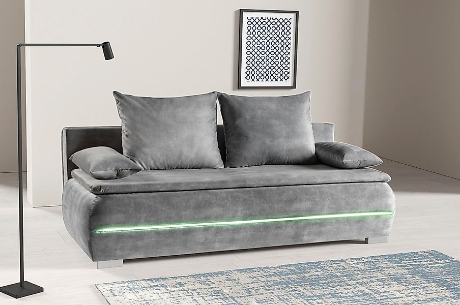 WERK2 Schlafsofa "Tekla LED, Bettcouch Breite 206cm, Liegefläche 200/140cm, günstig online kaufen