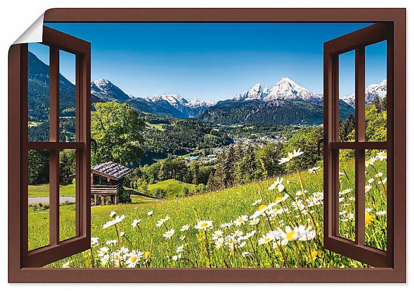 Artland Wandbild "Fensterblick Bayerischen Alpen", Berge, (1 St.), als Alub günstig online kaufen