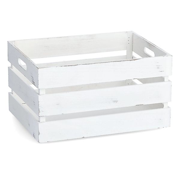 Zeller Aufbewahrungskiste Holz Vintage 39 cm x 29 cm x 21,5 cm Weiß günstig online kaufen