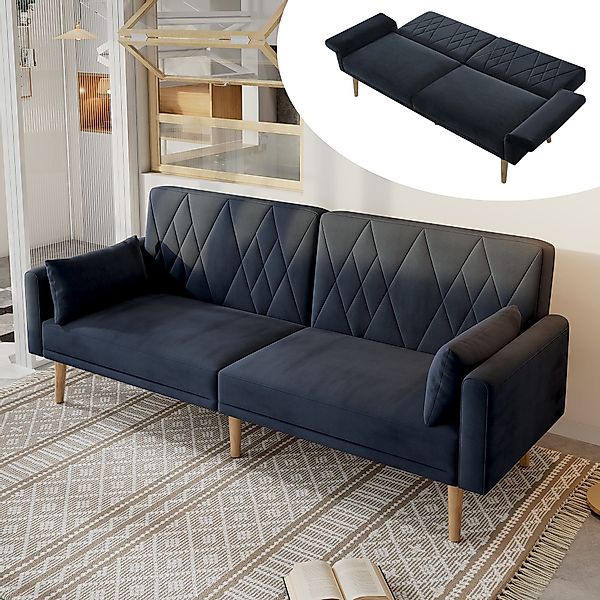 Merax Schlafsofa klappbar Zweisitzer-Sofa mit Schlaffunktion, günstig online kaufen