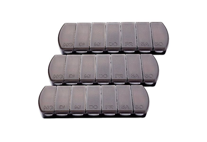 Schramm Pillendose Schramm® 3 Stück Tablettenbox schwarz 11x4 x1,5cm Pillen günstig online kaufen
