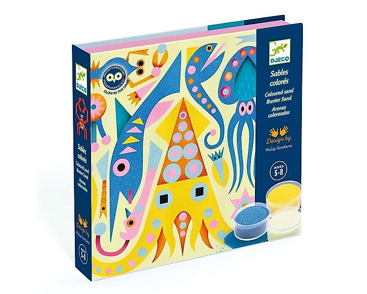 DJECO Kreativset Bastelpackung Sandbild: Sea lights leuchtet im Dunkeln günstig online kaufen