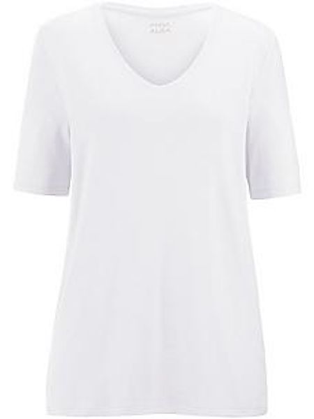 Shirt gerundetem V-Ausschnitt Emilia Lay weiss günstig online kaufen