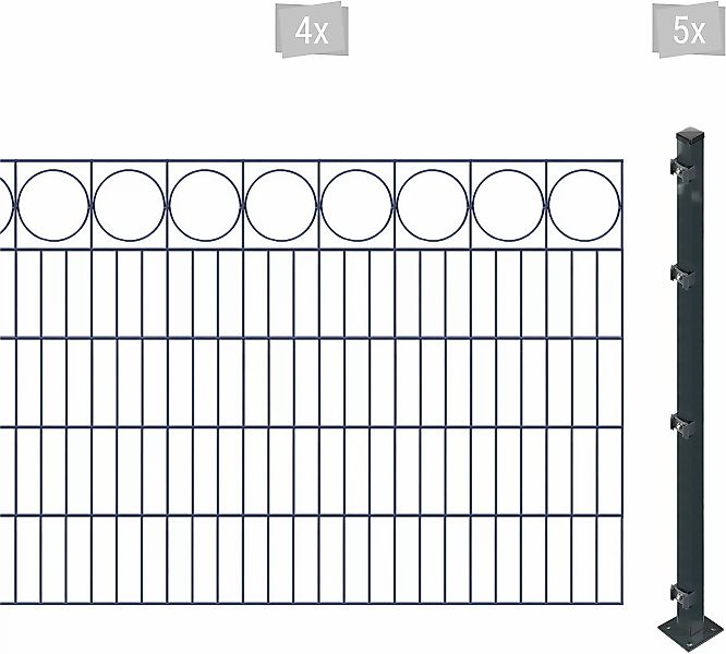 Arvotec Doppelstabmattenzaun "ESSENTIAL 100 zum Aufschrauben "Ring" mit Zie günstig online kaufen