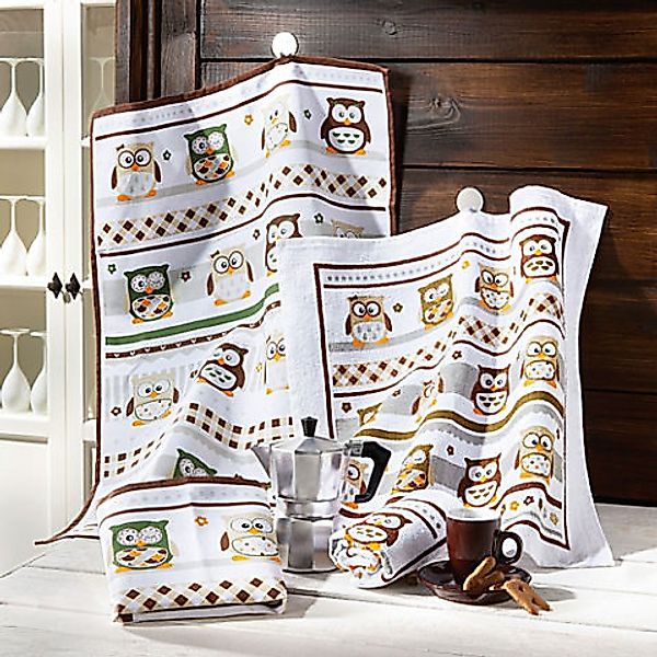 Kracht Geschirrtuch Geschirr- und Frottiertuch 4er-Pack, Halbleinen/Frottie günstig online kaufen