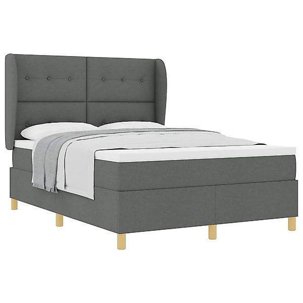 vidaXL Boxspringbett mit Matratze Dunkelgrau 90x190 cm Dunkelgrau 3340747 günstig online kaufen