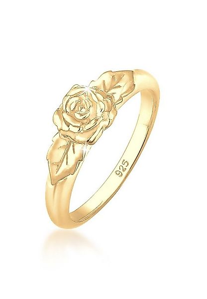 Elli Fingerring Rosenblüte Blume Vintage Look Trend 925 Silber, Rose günstig online kaufen