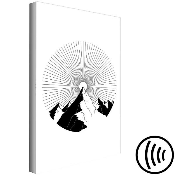 Bild auf Leinwand Ein Berg in der Horizontlinie – schwarz-weiße abstrakte B günstig online kaufen