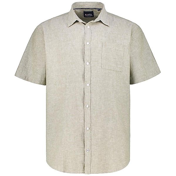 North Freizeithemd mit Leinen Farbe oliv Größe: 5XL günstig online kaufen