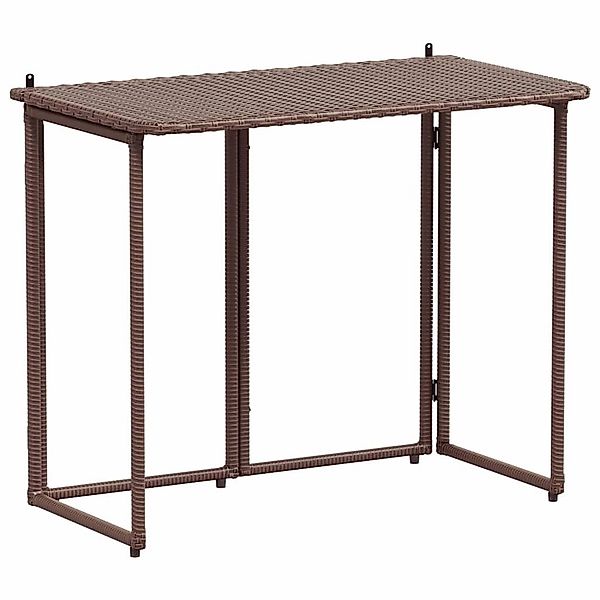 vidaXL Gartentisch Klappbar Braun 90x51x75 cm Poly Rattan 4108255 günstig online kaufen