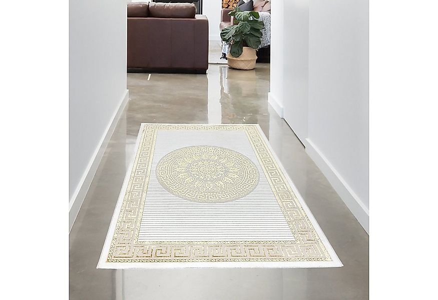 Carpetia Teppich Teppich mit orientalischem Flair, luxuriös, weiß gold, rec günstig online kaufen