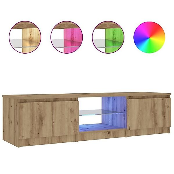 vidaXL Schrankmodule TV-Schrank mit LED-Leuchten Artisan-Eiche 140x40x35,5 günstig online kaufen