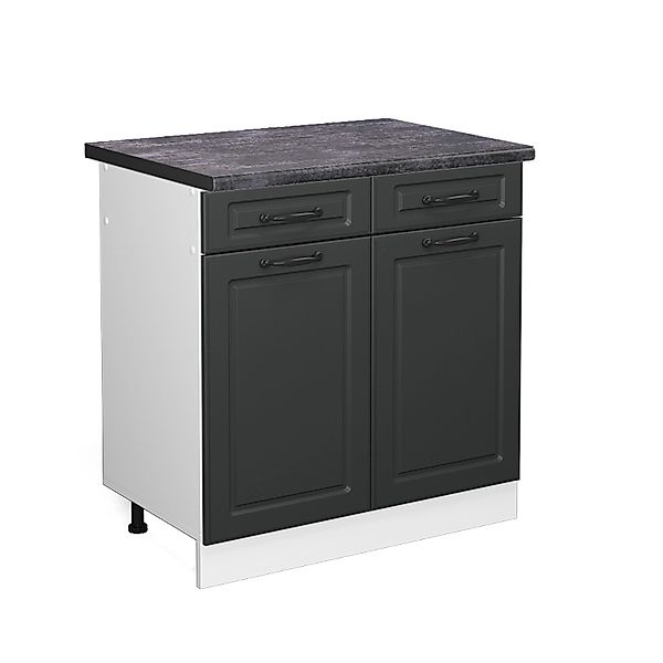 Vicco Küchenunterschrank R-Line Anthrazit Landhaus/Weiß 80 cm AP Anthrazit günstig online kaufen