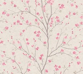 Bricoflor Japanische Vliestapete Hellblau Rosa Florale Tapete mit Kirschblü günstig online kaufen