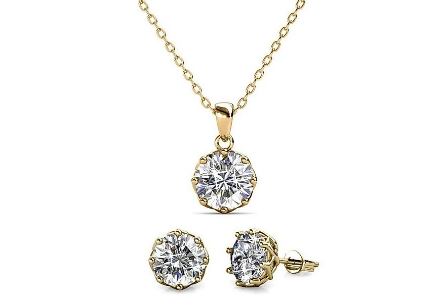 Ella Eisvogel Schmuckset Lily Set - Gold und Kristall, 18 Karat günstig online kaufen