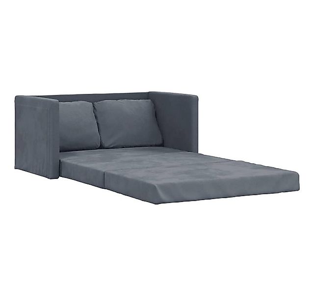 vidaXL Sofa Bodensofa mit Schlaffunktion Dunkelgrau 122x204x55 cm Samt günstig online kaufen
