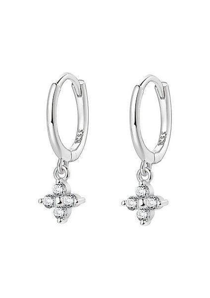 Hey Happiness Paar Creolen Blume Kristall, 18K Vergoldetes 925er Silber, Da günstig online kaufen