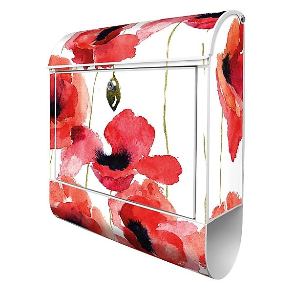 Banjado Design Briefkasten Weiß Pulverbeschichtet 39x47x14cm 2 Schlüssel Mi günstig online kaufen