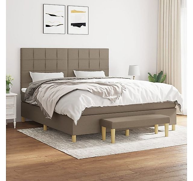 vidaXL Boxspringbett Boxspringbett mit Matratze Taupe 180x200 cm Stoff Bett günstig online kaufen