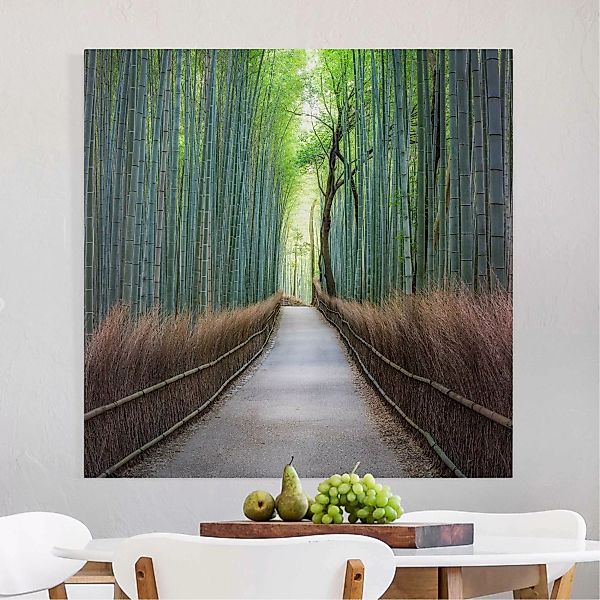 Leinwandbild Der Weg durch den Bambus günstig online kaufen