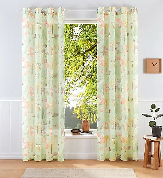 my home Gardine »Waldtiere«, (1 St.), bedruckte Kindergardine, verschiedene günstig online kaufen