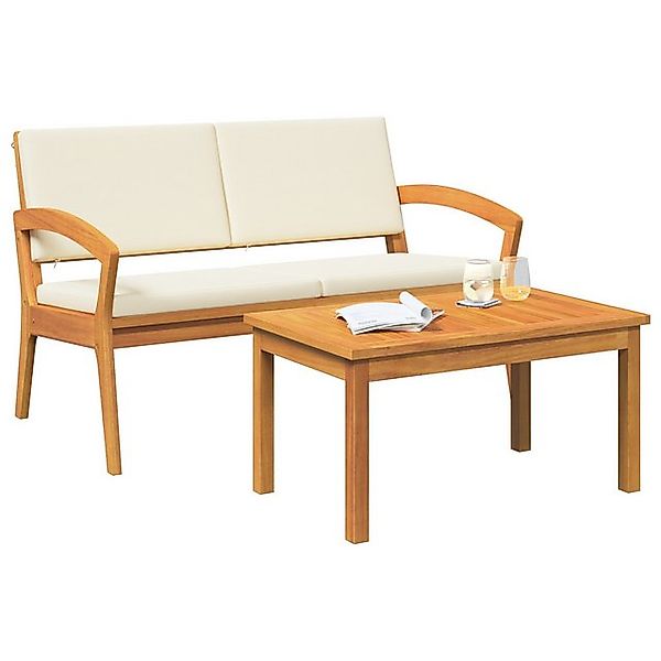 vidaXL Loungesofa Creme Weiß nholz Mittel Stabil Gartenbank Rechteckig, 1 T günstig online kaufen