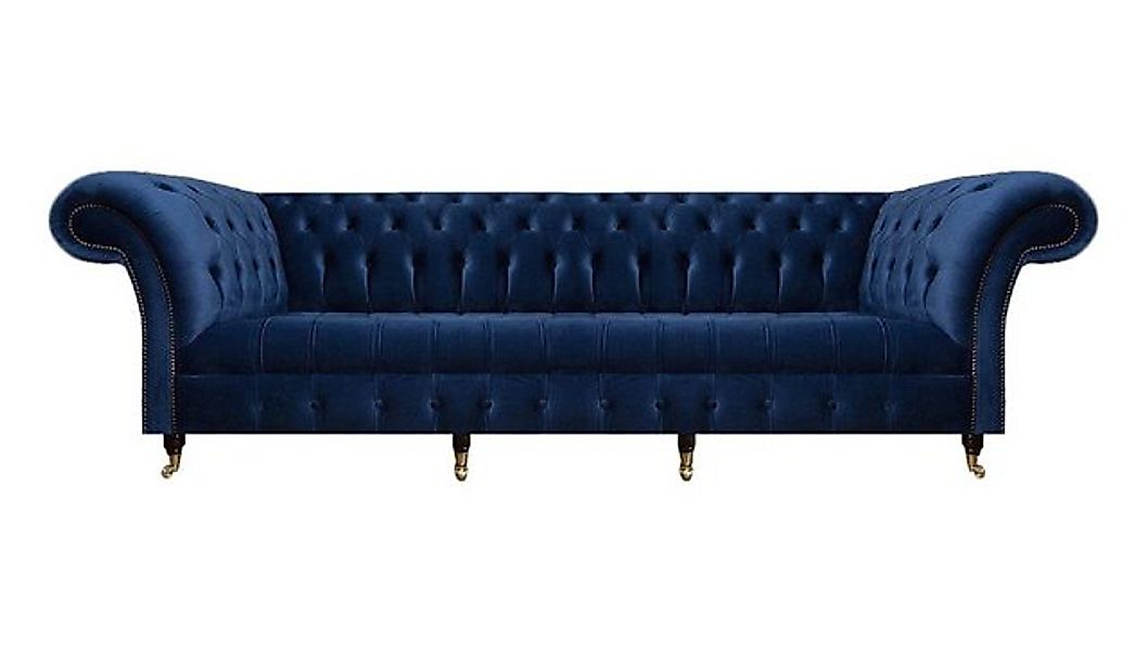 JVmoebel 4-Sitzer Wohnzimmer Sofa Viersitzer Couch Polstermöbel Blau Luxus günstig online kaufen