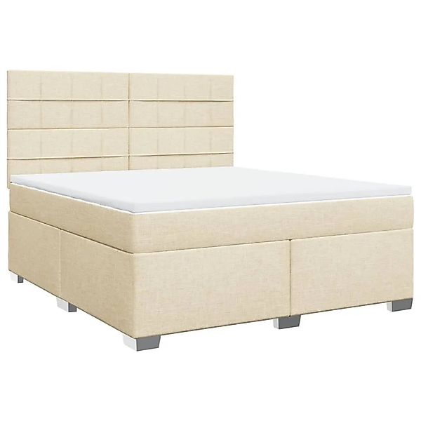 vidaXL Boxspringbett mit Matratze Creme 180x200 cm Stoff 3292872 günstig online kaufen