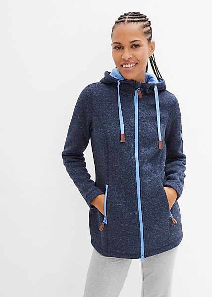 bonprix Strickfleecejacke 1 Stk. tlg. mit Kapuze bequeme Passform, mit Kapu günstig online kaufen