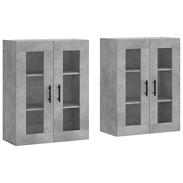 vidaXL Sideboard Wandschränke 2 Stk. Betongrau günstig online kaufen