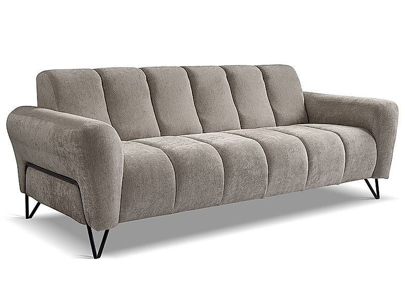 Beautysofa Sofa mit Metallbeine in schwarzer VOLARE, 3-Sitzer, viele Farbva günstig online kaufen