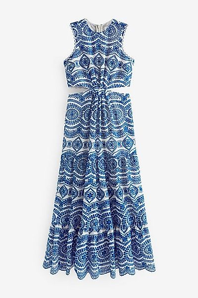 Next Sommerkleid Premium Kleid mit Lochstickerei und Aussparungen (1-tlg) günstig online kaufen