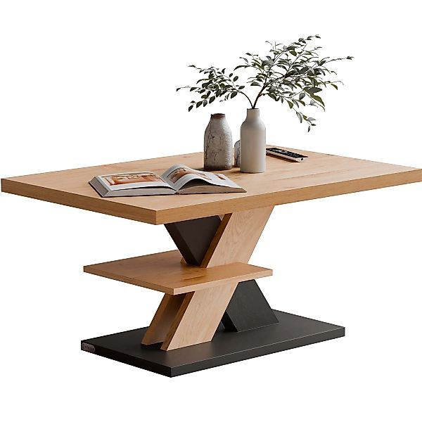 Couchtisch Detroit Holz/Grau 90x60x45cm günstig online kaufen