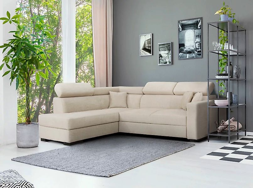 Home affaire Ecksofa "Tulio L-Form", wahlweise mit Bettfunktion und Bettkas günstig online kaufen