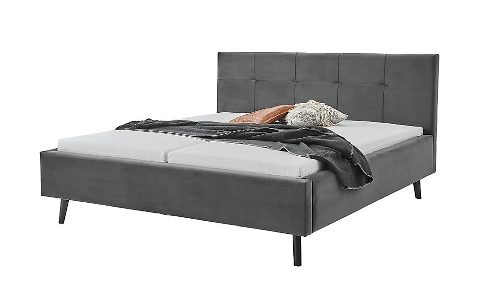 Polsterbettgestell  Evita ¦ grau ¦ Maße (cm): B: 196 H: 110 Betten > Polste günstig online kaufen