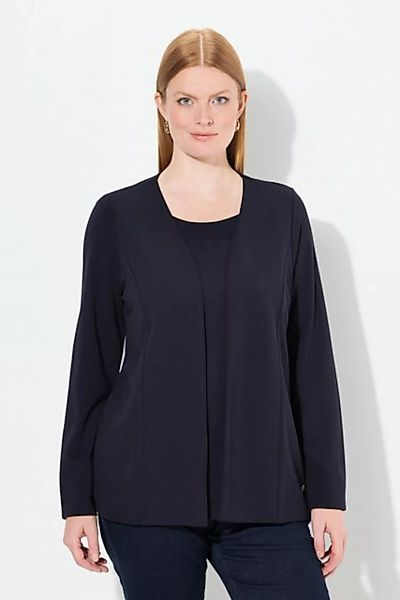 Ulla Popken Sweatjacke 2-in-1-Sweatjacke Rundhals Teilungsnähte Langarm günstig online kaufen