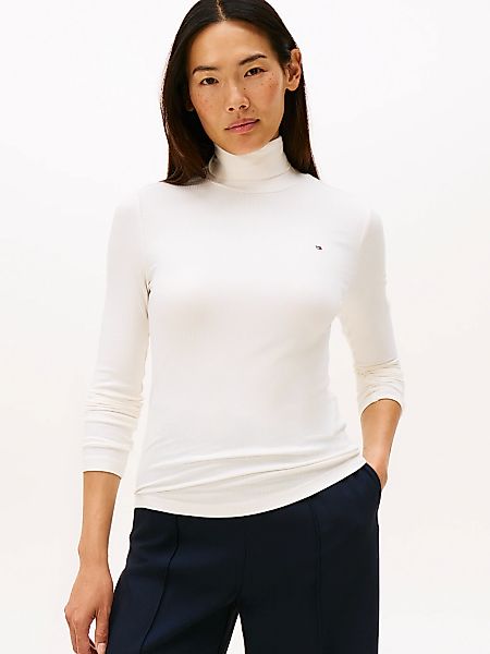 Tommy Hilfiger Langarmshirt "SLIM 5X2 RIB ROLL-NK LS", in gerippter Struktu günstig online kaufen