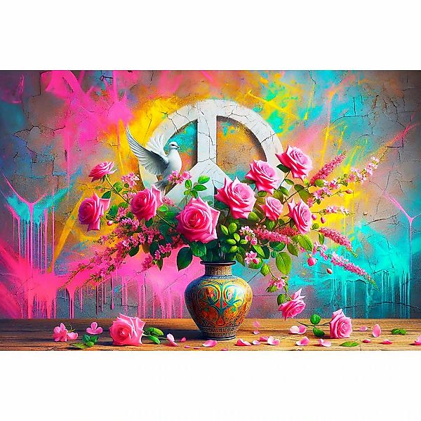queence Acrylglasbild "Blumen, Farben und Frieden - Katharina Kolenda", Pea günstig online kaufen