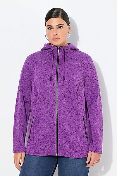 Ulla Popken Sweatjacke Strickfleece-Jacke Kapuze Reißverschlusstaschen günstig online kaufen