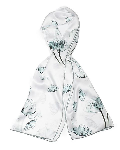 MayTree Seidenschal Mohn 55 x 175 cm zart grün, (Stück), 100% Seide mit han günstig online kaufen