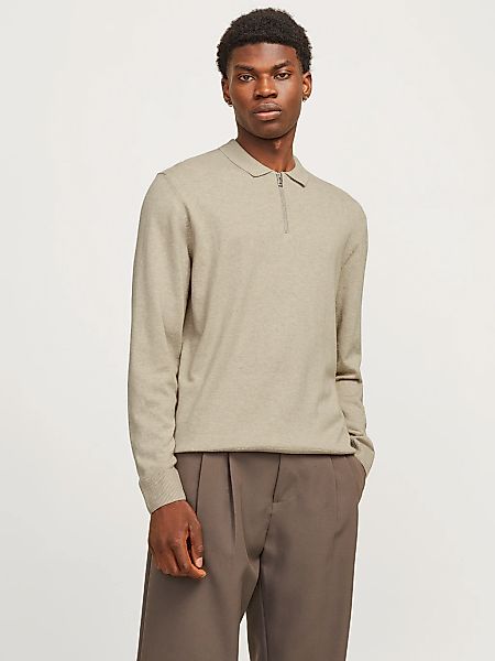 Jack & Jones  Pullover 12268210 EMIL KNIT POLO-OATMEAL günstig online kaufen