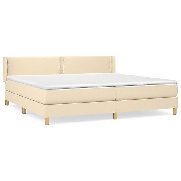 vidaXL Boxspringbett Boxspringbett mit Matratze Creme 200x200 cm Stoff Bett günstig online kaufen