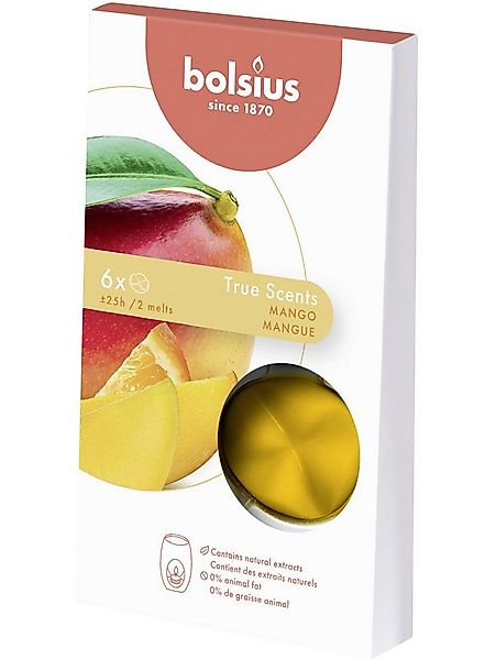 Bolsius Duftkerze Bolsius True Scents - Wax Melts Mango, 6er Pack günstig online kaufen