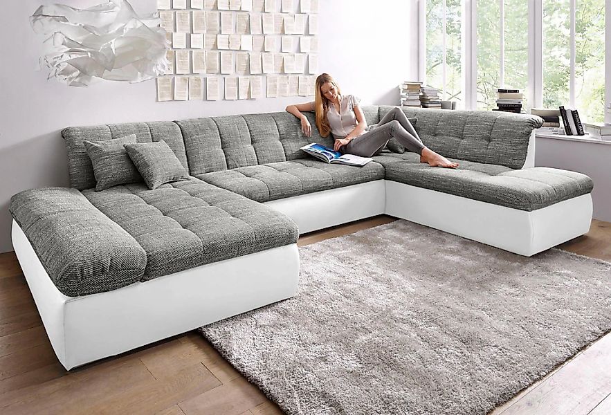 DOMO collection Wohnlandschaft "Moric U-Form, auch in Cord, Breite 353cm, v günstig online kaufen