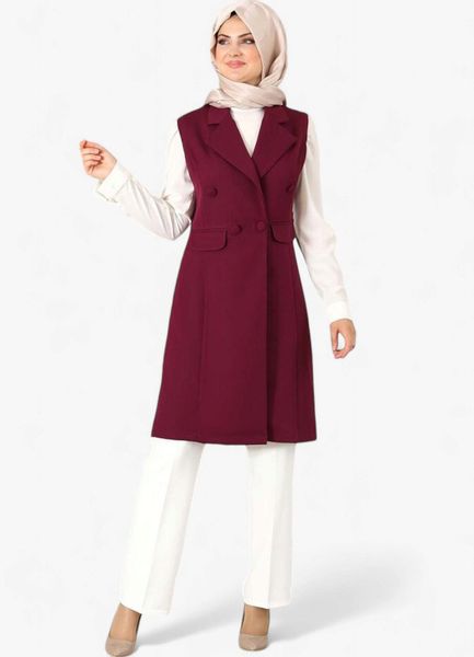 fashionshowcase Longtunika Damen Weste mit Knopfdetail günstig online kaufen